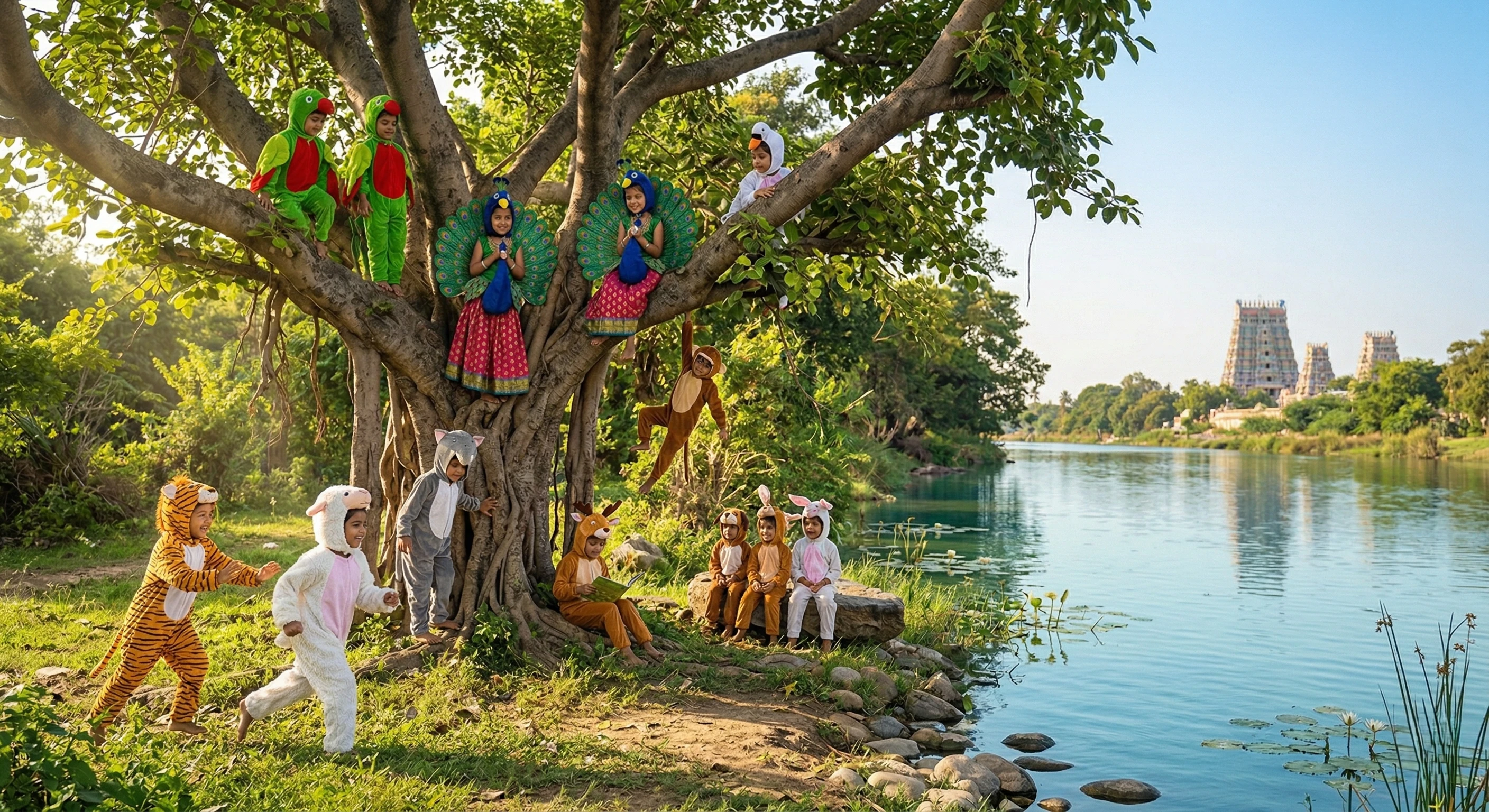 Animal costumes and bird fancy dress for children